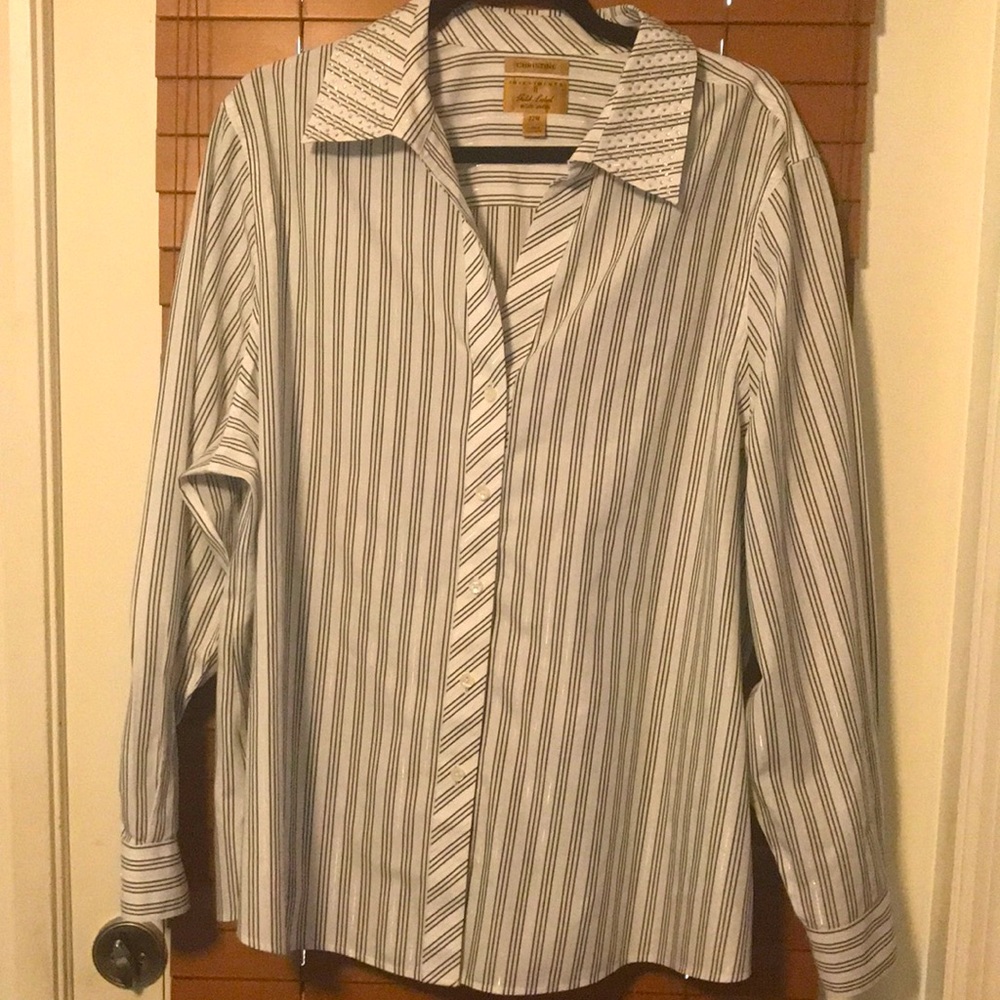 Investments Gold Label Non-I Plus Bling Collared Top